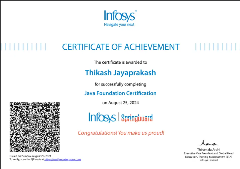 Java Foundation Certification